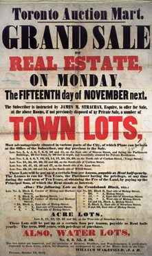 This photo of an 1847 auction broadside shows how real estate auctions were advertised and just how far back they go.  In fact, it wasn't until the mid 20th century that real estate was sold primarily via the brokerage method.  The auction method of selling real estate has actually been the preferred method for hundreds of years. (Don't be looking to attend the auction featured here!  And, by the way, such broadsides are very collectible ... especially amongst us "real" auctioneers.)